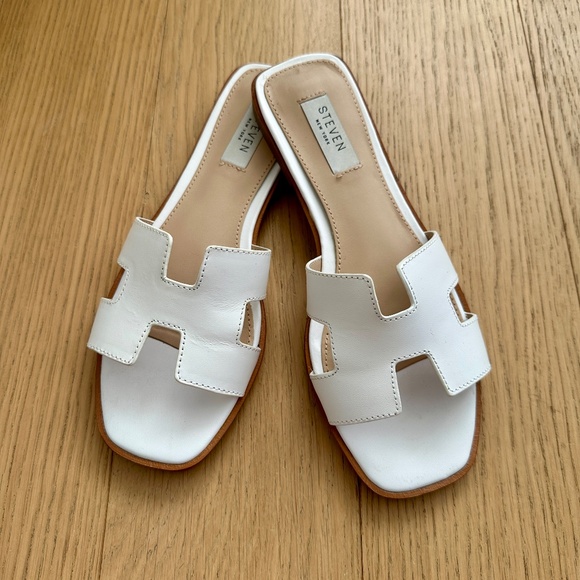 Steve Madden - HADYN Sandal WHITE LEATHER - Size 7 - Picture 2 of 6